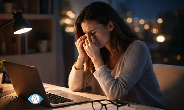 خستگی چشم در پایان روز