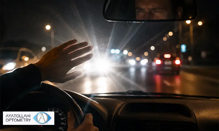 خیرگی چراغ خودرو در شب چیست